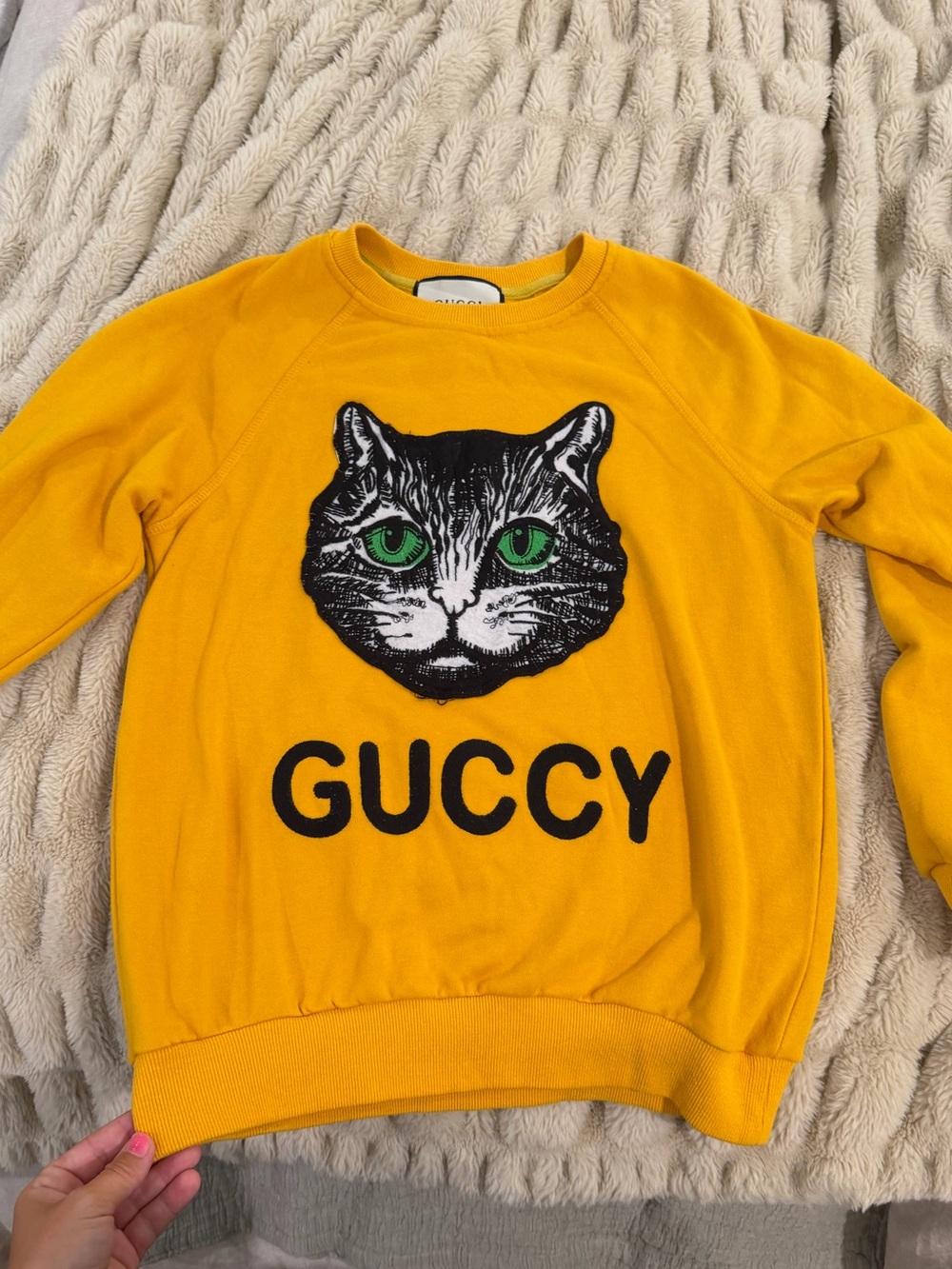 Mustard Cat Face Pet Sweatshirt
